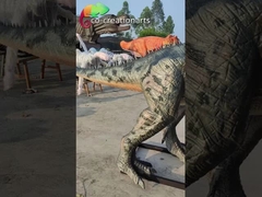 पलक झपकते वास्तविक जीवन आकार के एनिमेट्रोनिक डायनासोर सेराटोसॉरस मॉडल