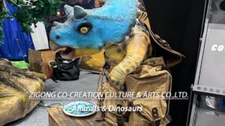 Interactive Baby Triceratops Animatronic Dinosaur Backpack