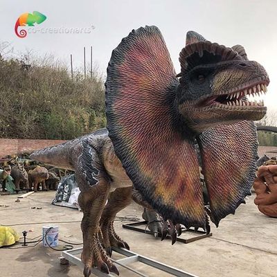 दिलोफ़ॉसॉरस एनिमेट्रोनिक फ़ैक्टरी जीवन आकार मनोरंजन पार्क एनिमेटोनिक डायनासोर दिलोफ़ोसॉरस