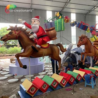 खरीदें मनोरंजन पार्क के लिए क्रिसमस सजावट सांता हॉर्स राल उपहार बॉक्स ज़िगोंग लालटेन online manufacture