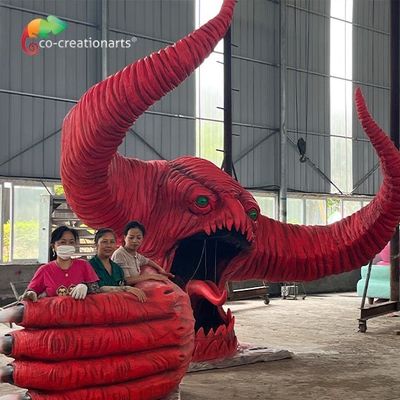 रेड मॉन्स्टर कस्टम मेड एनिमेट्रॉनिक्स आउटडोर मनोरंजन पार्क सजावट