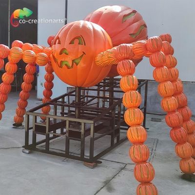 हेलोवीन महोत्सव के लिए अनुकूलन योग्य फाइबरग्लास एनिमेट्रोनिक हेलोवीन कद्दू स्पाइडर