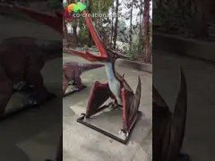 थ्री-डी फाइबरग्लास यथार्थवादी दिखने वाले डायनासोर संघर्षरत पटेरोसौरिया प्रतिमा बाहरी